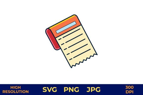 Blank Receipt Vector with Solid Color - A Graphic Design Asset for Illustrations