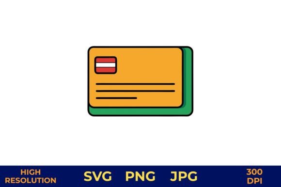 Business Card Vector with Solid Outline