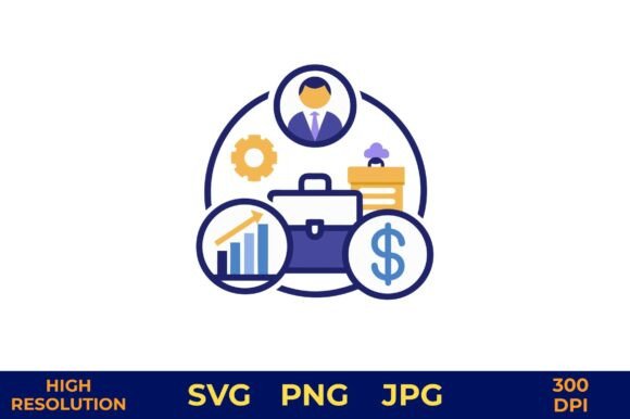 Business Loan Icon with Briefcase Graphics