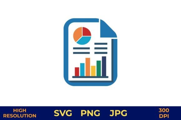 Business Report Icon with Charts for Modern Graphics