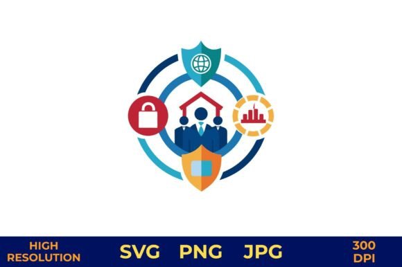 Business Resilience Icon Set Graphics for Crafting