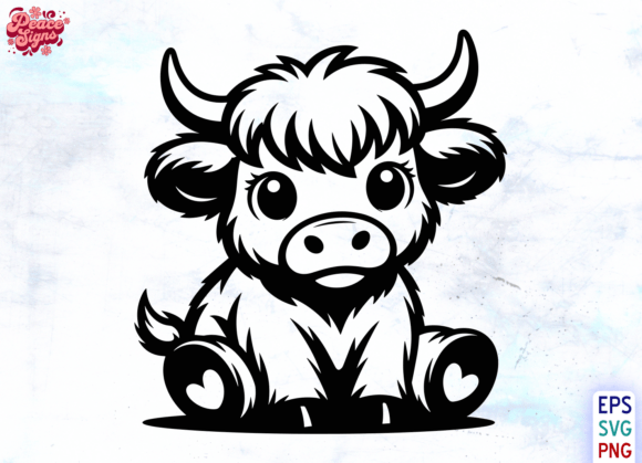 Chibi Highland Cow SVG, Highland Cow Png
