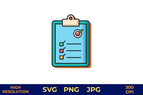 Clipboard with Business Plan Checklist Graphics