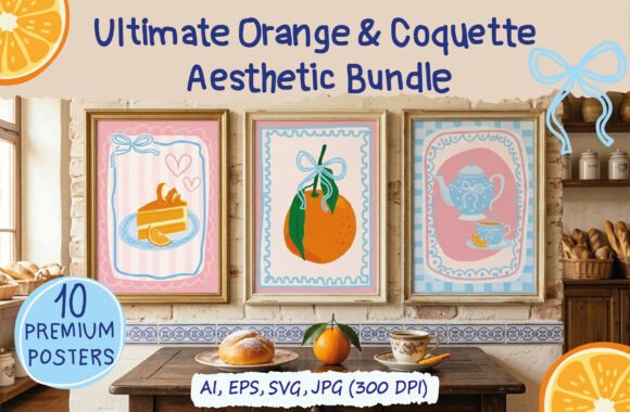 Coquette Citrus Gallery Wall Kit for Blog and Web Graphics