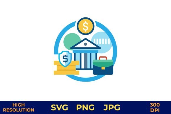 Financial Business Loan Icon Graphics for Crafters