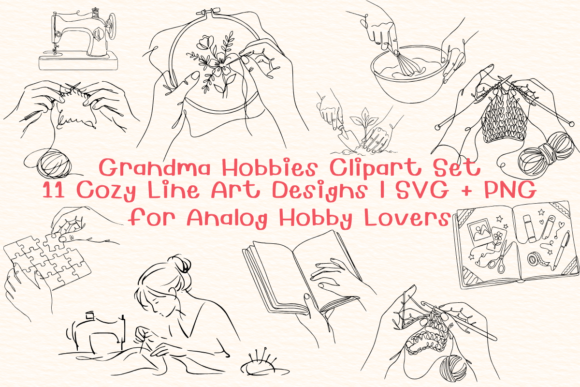 Grandma Hobbies SVG Bundle for Cozy Branding Graphics