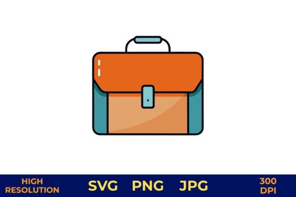 Orange Teal Briefcase Graphic
