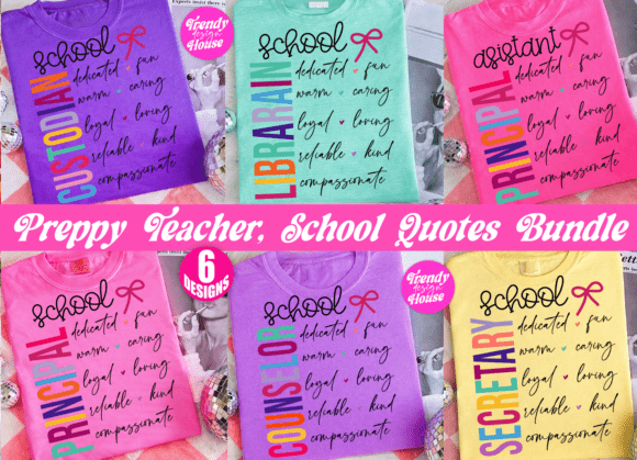 Preppy Teacher Png Bundle School Holiday Graphics for T-Shirt Designs