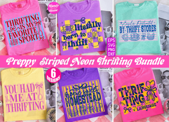 Preppy Thrifting SVG Bundle for T-Shirt Designs