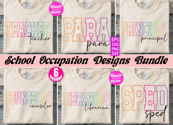 School Occupation SVG Bundle for T-Shirt Designs