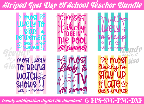 Stripes Last Day of School PNG Bundle Review