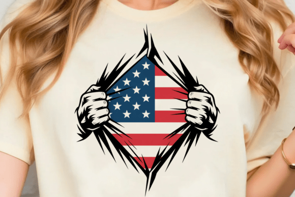 Tearing Shirt USA Flag SVG - A Graphic Freebie for Creative Projects