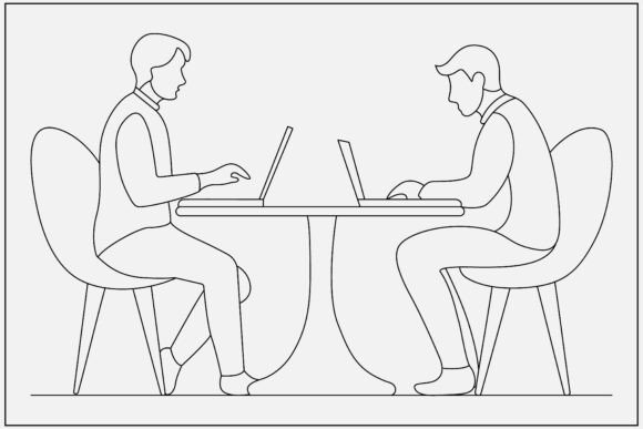 Two Men Business Meeting Graphics for Crafters